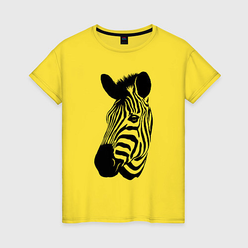 Женская футболка Голова зебры / Желтый – фото 1