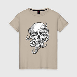 Женская футболка Skull octopus