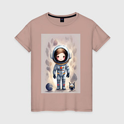Женская футболка Милый маленький космонавт - нейросеть