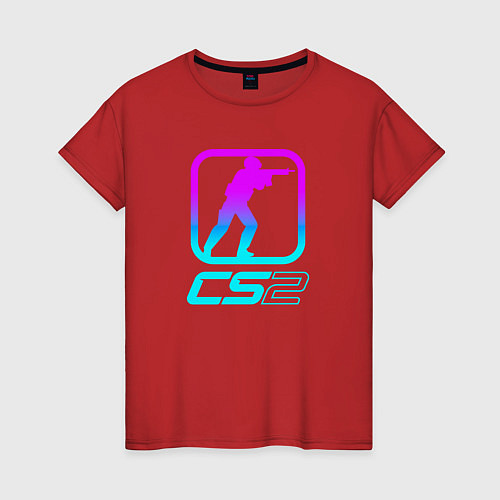 Женская футболка КС 2 неоновый / Красный – фото 1