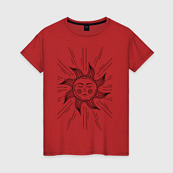 Футболка хлопковая женская Baroque Sun, цвет: красный