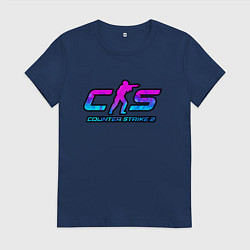 Женская футболка КС 2 лого неон