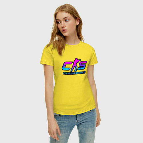 Женская футболка КС 2 лого неон / Желтый – фото 3