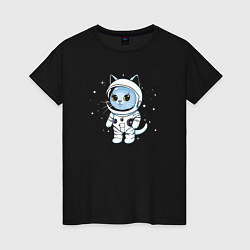 Женская футболка Котик в космосе