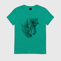 Женская футболка Коала спит на дереве