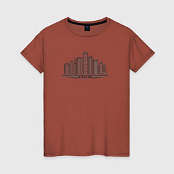 Футболка хлопковая женская Boston city, цвет: кирпичный