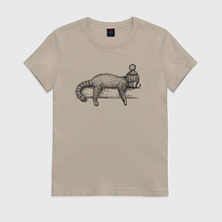 Женская футболка Рыжая панда отдыхает