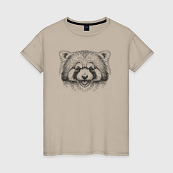 Женская футболка Морда рыжей панды