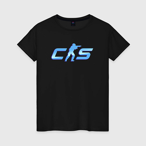 Женская футболка CS2 blue logo / Черный – фото 1