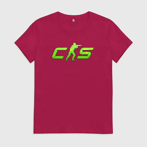 Женская футболка CS2 green logo / Маджента – фото 1