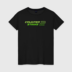 Женская футболка Counter strike 2 green logo
