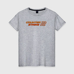Женская футболка Counter strike 2 orange logo