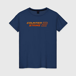 Женская футболка Counter strike 2 orange logo