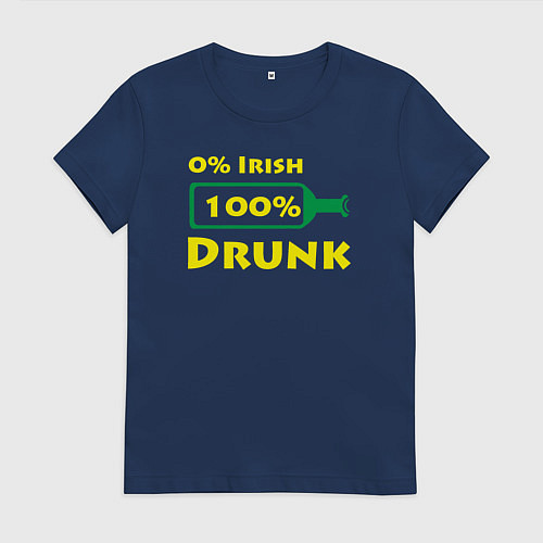 Женская футболка 100 drunk / Тёмно-синий – фото 1