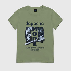 Футболка хлопковая женская Depeche Mode - Blasphemous rumours somebody, цвет: авокадо