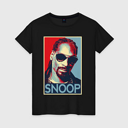 Футболка хлопковая женская Snoop, цвет: черный