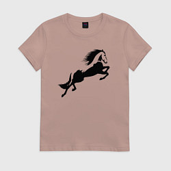 Женская футболка Лошадь в прыжке