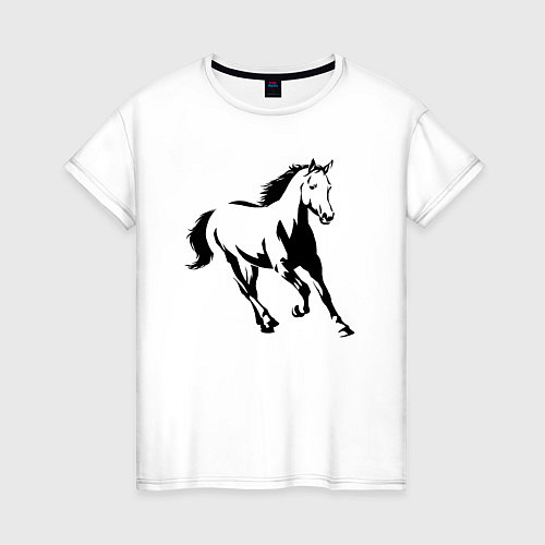 Женская футболка Конь скачет / Белый – фото 1