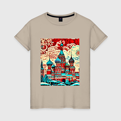 Женская футболка Столица Москва / Миндальный – фото 1