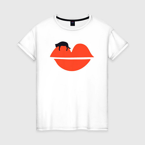 Женская футболка Kiss cat / Белый – фото 1