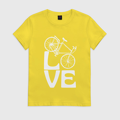 Женская футболка Любовь велосипедиста / Желтый – фото 1