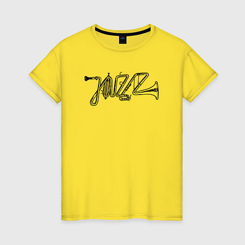 Женская футболка Jazz style / Желтый – фото 1