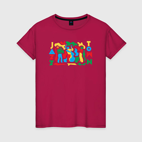 Женская футболка Джазовый городок / Маджента – фото 1