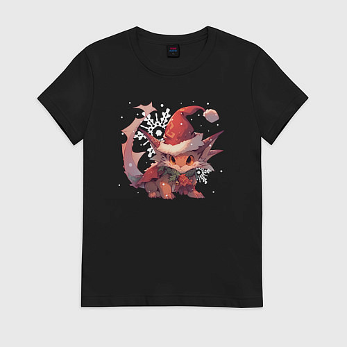 Женская футболка 2024 Happy Dragon year / Черный – фото 1