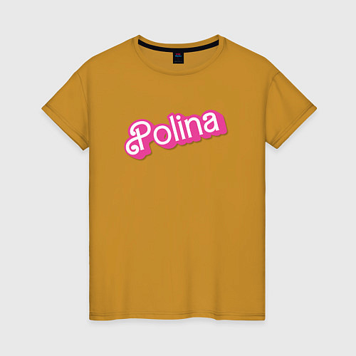 Женская футболка Polina - retro barbie style / Горчичный – фото 1