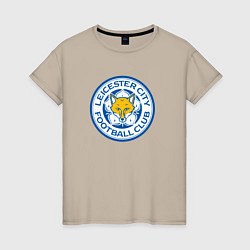 Футболка хлопковая женская Leicester city fc, цвет: миндальный