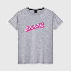 Футболка хлопковая женская Kenergy - в ретро стиле барби, цвет: меланж