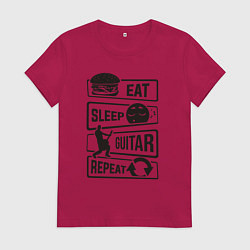 Женская футболка Eat sleep guitar repeat