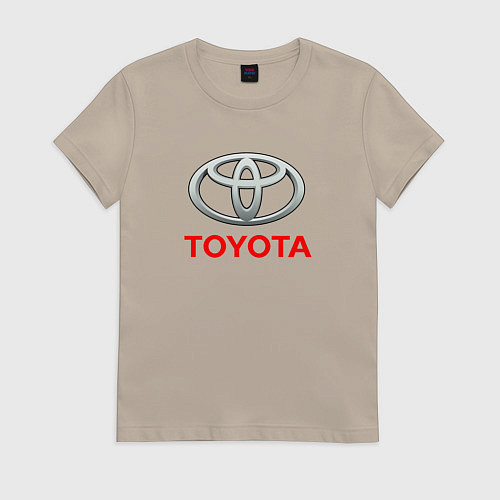 Женская футболка Toyota sport auto brend / Миндальный – фото 1