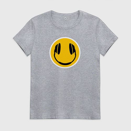 Женская футболка Smile headphones / Меланж – фото 1