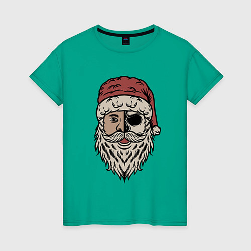 Женская футболка Санта полузомби / Зеленый – фото 1