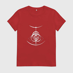 Футболка хлопковая женская Логотип Elden Ring арт, цвет: красный