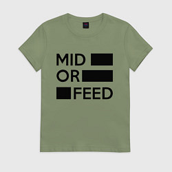 Футболка хлопковая женская Mid or feed, цвет: авокадо