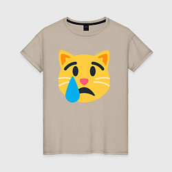 Женская футболка Жёлтый котик грустит