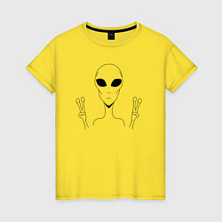 Женская футболка Alien peace
