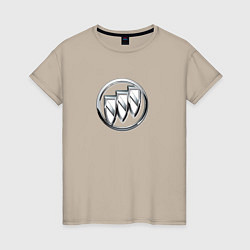 Женская футболка Buick grey auto logo
