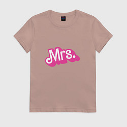 Футболка хлопковая женская Миссис в стиле барби - для жены, цвет: пыльно-розовый
