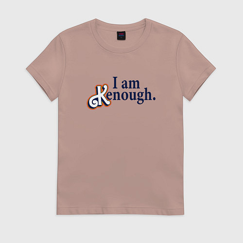 Женская футболка I am kenough - барби / Пыльно-розовый – фото 1