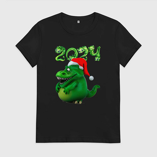 Женская футболка Толстый дракон 2024 / Черный – фото 1