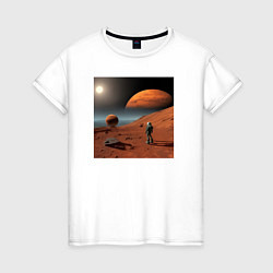 Женская футболка Человек на марсе