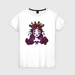 Женская футболка Принцесса витражный портрет