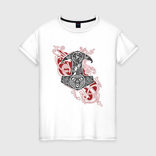 Женская футболка Рукоятка меча - язычество славян / Белый – фото 1