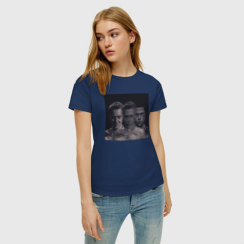 Женская футболка Тайлер Дёрден / Тёмно-синий – фото 3
