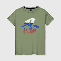 Женская футболка Иероглиф-ниндзя-триколор