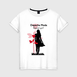 Футболка хлопковая женская Depeche Mode - Happiest Girl Collage, цвет: белый