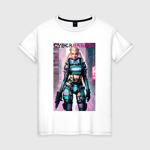 Женская футболка Cyber Barbie - fantasy - neural network / Белый – фото 1
